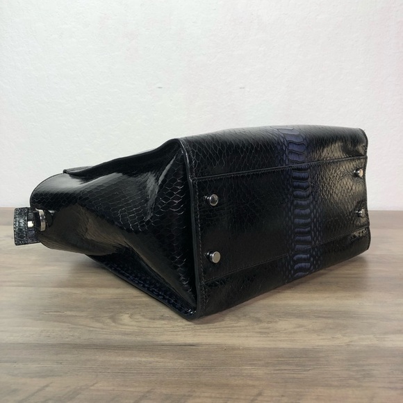 Kate Spade Midnight Blue Python Print Tote Bag - Picture 5 of 12